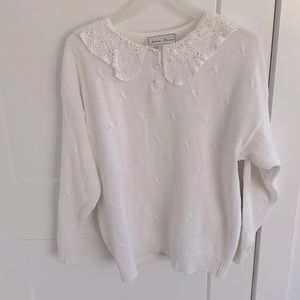 Vintage sweater with crochet details